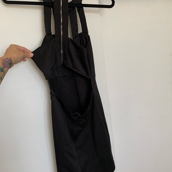 Tibi Black/Gold Metallic Sequin‎ Front Dress, Size Medium - Picture 4 of 6